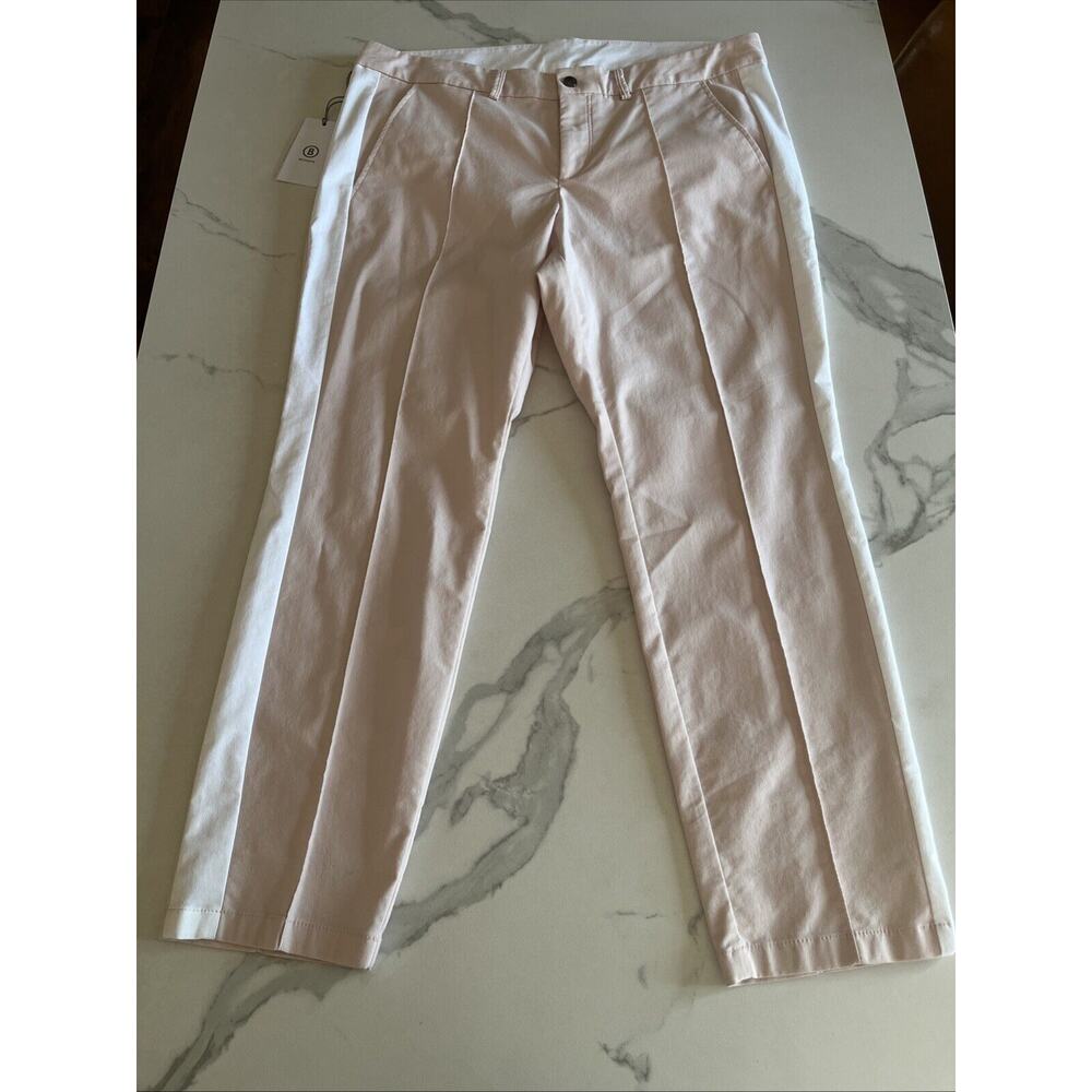 Bogner Eddi Golf Pants Womens Size 12 Pink With White Side Stripe Stretch NWT